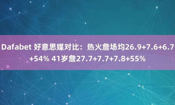 Dafabet 好意思媒对比：热火詹场均26.9+7.6+6.7+54% 41岁詹27.7+7.7+7.8+55%