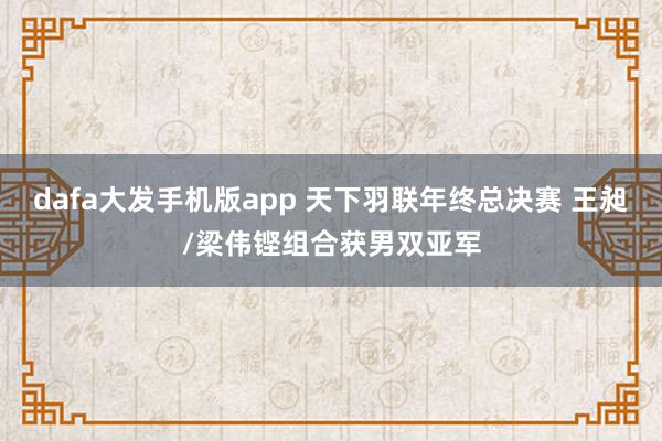 dafa大发手机版app 天下羽联年终总决赛 王昶/梁伟铿组合获男双亚军